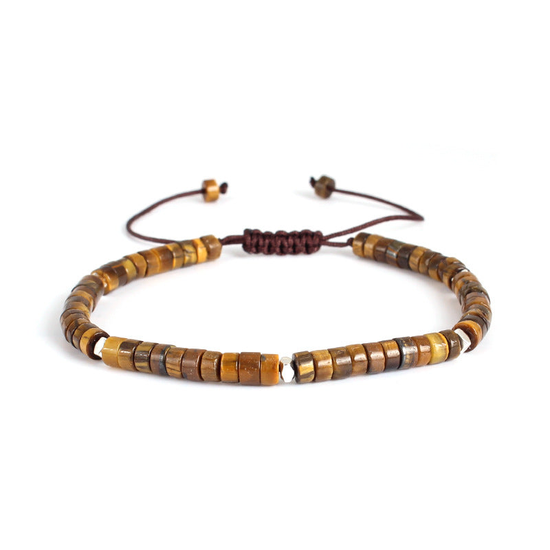 Women's Lapis Lazuli Handwoven Bracelet Natural Stone Beaded Green Imperial Adjustable Woven Bracelet