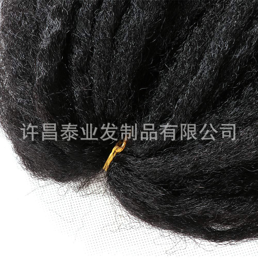 European American African Cross-Border Wig Dreadlocks Marley Braids Crochet Hair Afro Marley braids Big Caterpillar