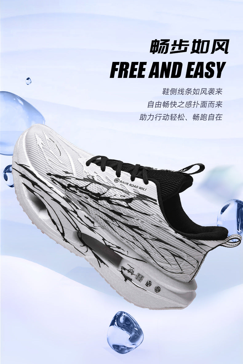 Autumn Winter New Double Mesh Thickened Parent-Child Fluorescent Fashion Casual Sports Shoes Really Soft Bottom Carbon Plate Lightweight Running Shoes