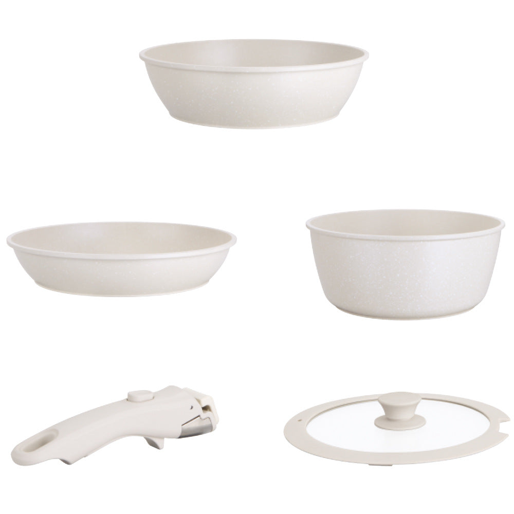 RAF Hot Sale Handle Detachable Non-Stick Pan Ceramic Glaze Universal Stove Cookware Set