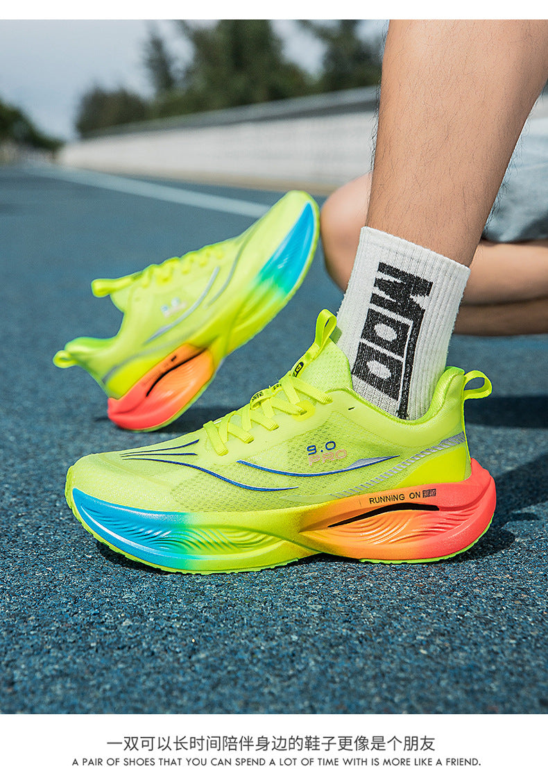 Red Rabbit9pro Luminous Carbon Plate High Elastic Cushioning Women Running Shoes Men Autumn Racing Training Non-Slip Cushioning Sneakers