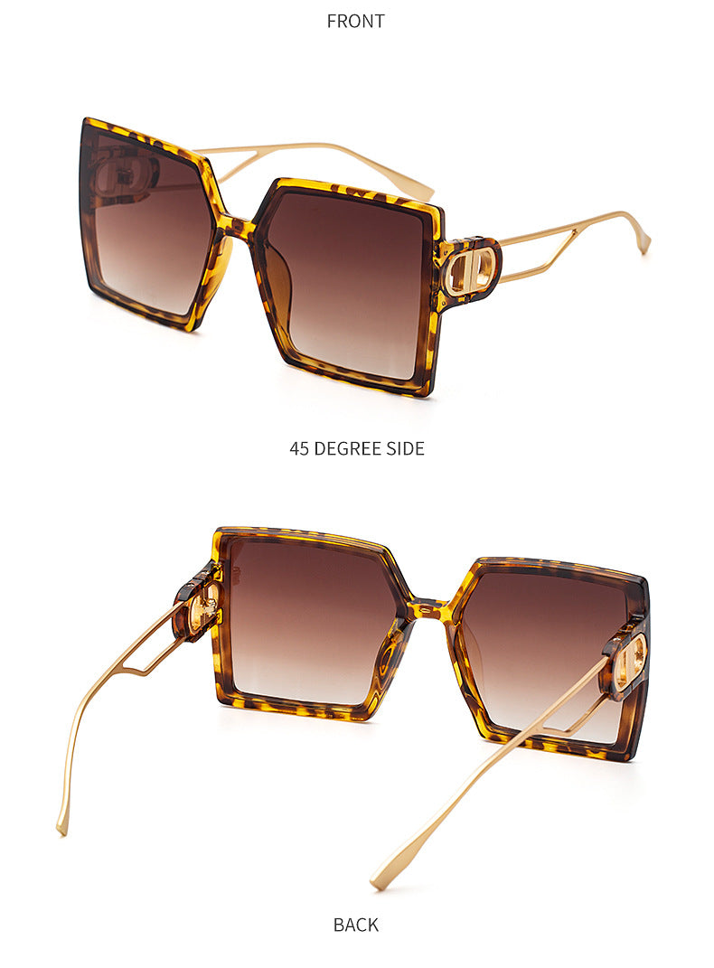 Fashion Large Frame Sunglasses for Women ins Internet Celebrity Style Square Frame Sunglasses for Women Trendy Street Photography Glasses sunglasses