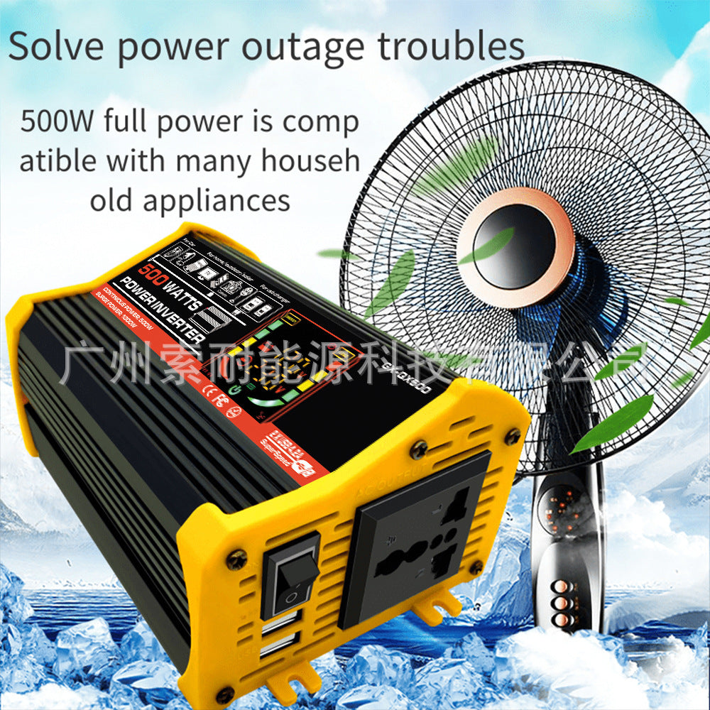 Car and Home Inverter12V Turn110V220V 500W Smart Display car power inverter