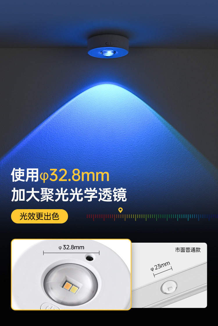 Charging led Cabinet Light Magnetic Suction Wine Cabinet Wardrobe Light Remote Control RGB Ice Hockey Light Wiring-Free Large Cat Eye Light