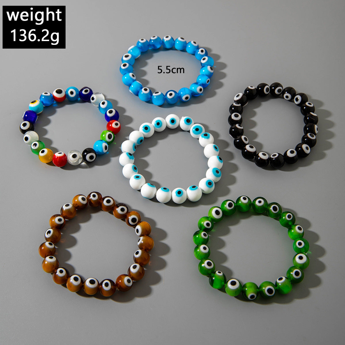 European and American Ornament Bohemian Devil's Eye Beaded Bracelet  Fashionable and Unique Eye Elastic Bracelet Wholesale