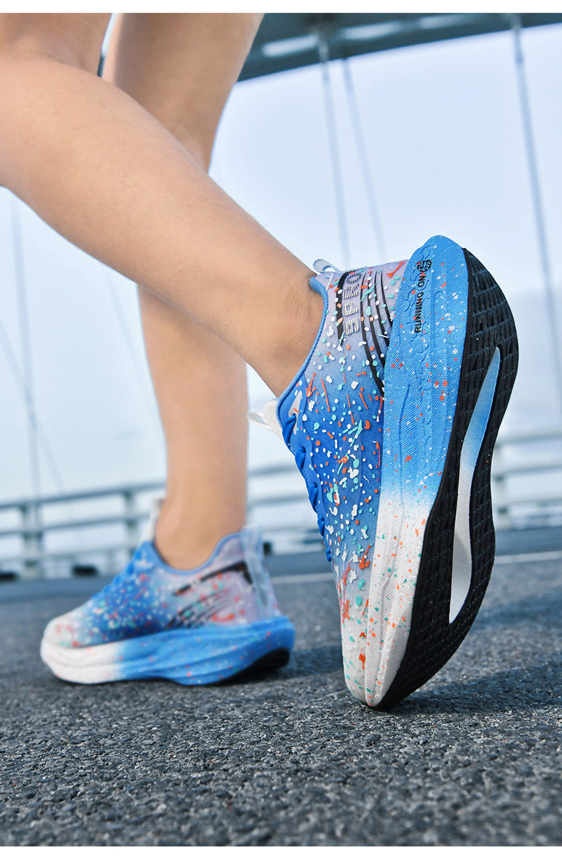 Red Rabbit9pro Autumn and Winter New Double Mesh Luminous Carbon Plate Real Explosion Running Shoes Couples plaid Cushioning Wearable Sneakers