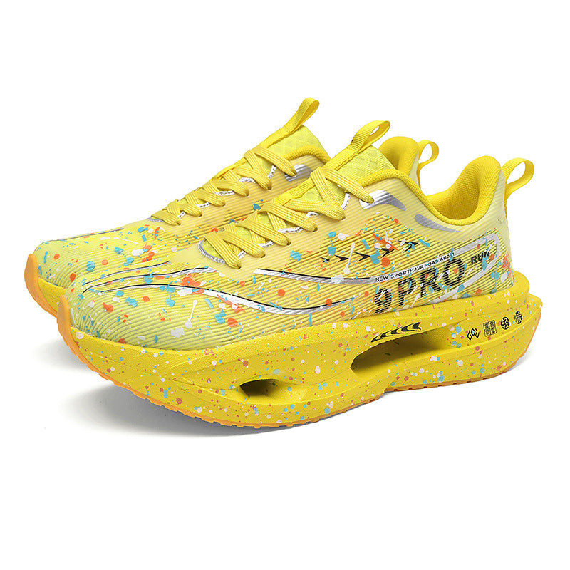 2025Autumn New Red Rabbit9Fluorescent Parent-Child Comfortable Sports Shoes High Elasticity Really Soft Sole Carbon Plate Wear-Resistant Running