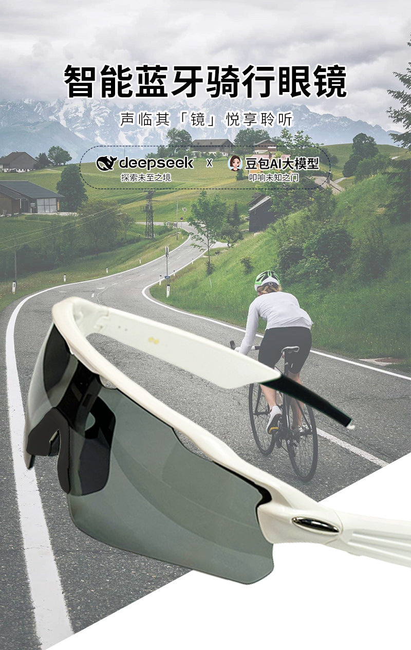 Sports Smart Glasses Bluetooth Music Cycling Goggles Sunglasses ai Voice Translation Manufacturer Direct Sales