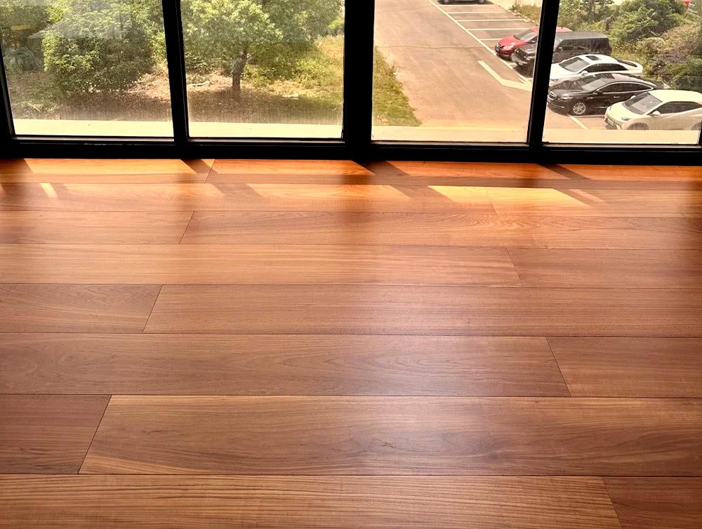 Custom ENF Certified AB Grade Solid Wood Teak Click Lock Multilayer Engineered Wood Flooring for Outdoor & Park Use