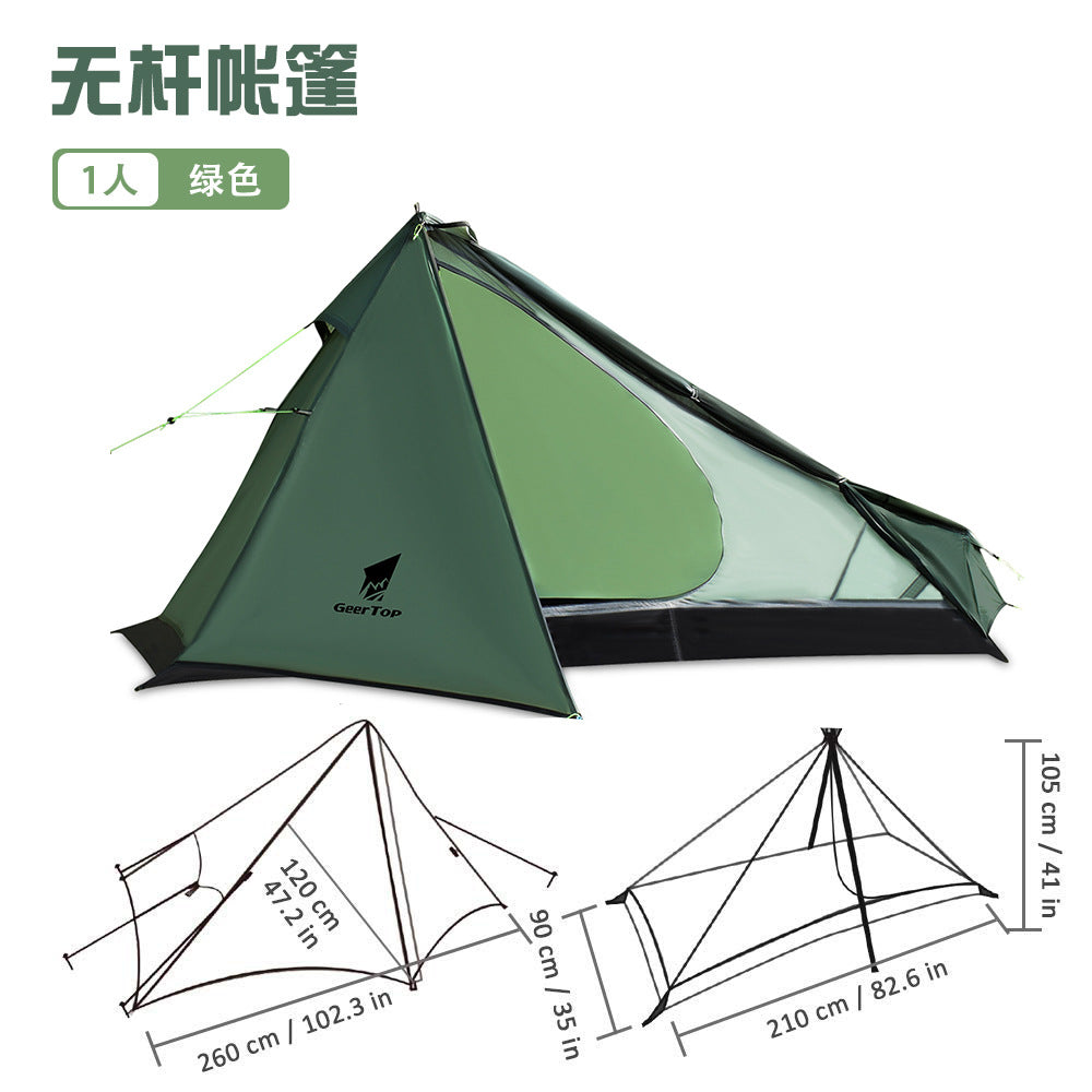 Wholesale Ultra-light Single Tent Outdoor Silicone Coated Nylon Tear-resistant Triangle Camping Hiking Waterproof Pyramid Lightweight
