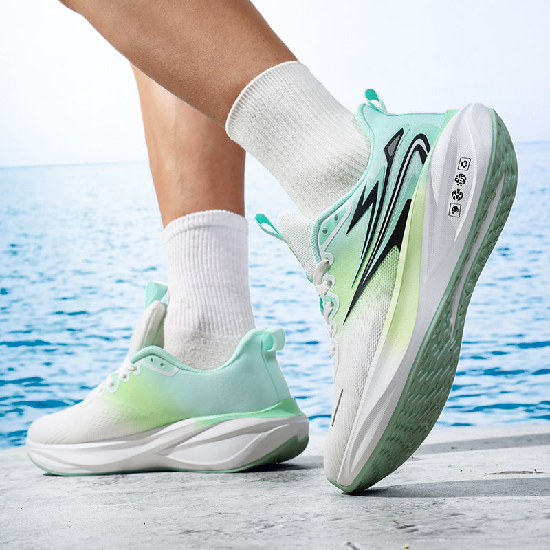 Summer New Jacquard Mesh Wear-resistant Breathable Sports Shoes Casual Comfortable Men's High Elastic Cushioning Youth Running Shoes