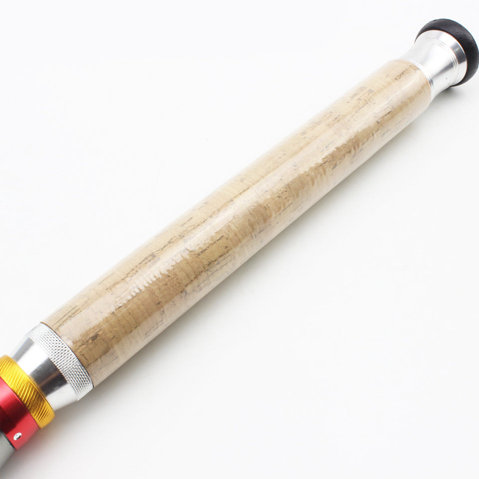 A Long Casting Telescopic Lure Rod with Long Wooden Handle, Sea Rod, Rock Fishing Rod, Carbon Fiber Carp and Bass Rod MH Tune
