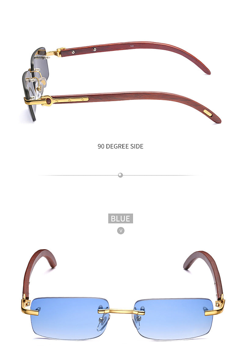 Fashion Sunglasses for Men New Frameless Wooden Leg Slingshot Sunglasses Optical Frame sunglasses