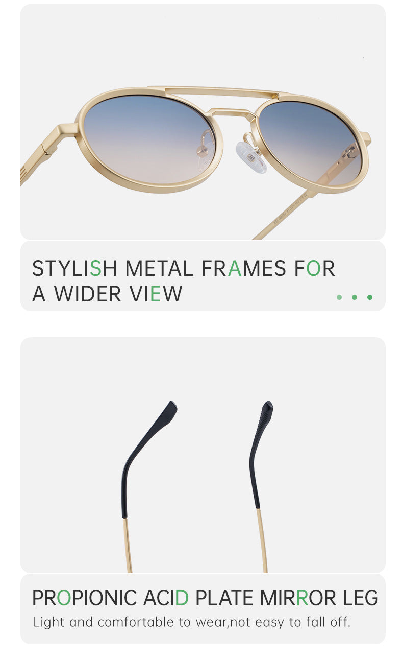 2025New European and American Retro Oval Frame Sunglasses for Men with High-end Spring Sunglasses for Women sunglasses