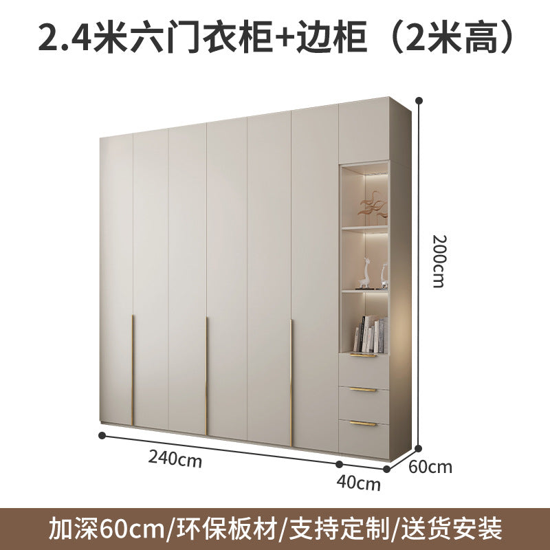 Solid Wood Multi-layer Board and European Pine Board Wardrobe Customization for Home Bedroom Cloakroom One Door to Ceiling Full House Custom Wardrobe