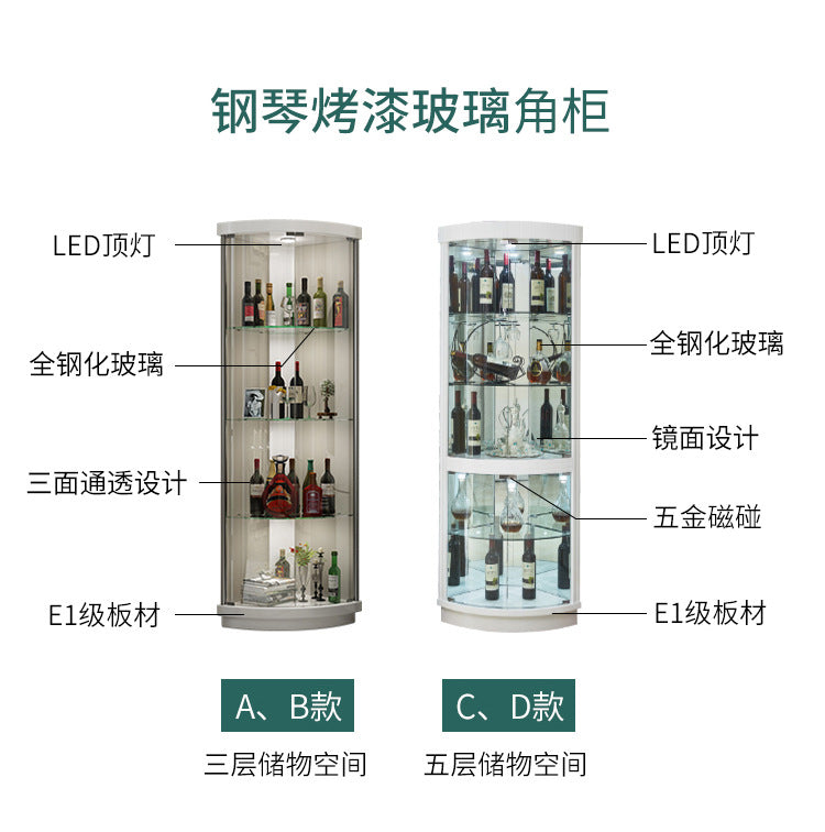 Corner Cabinet Wall Corner Cabinet Triangular Corner Cabinet Modern Simple Glass Wine Cabinet Triangular Cabinet Living Room Cabinet Display Cabinet