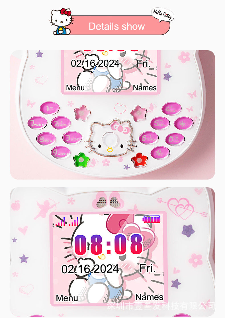 i168Mini Button Straight New Model Mini Hellokitty Small Phone Hot Sale Cartoon Cute