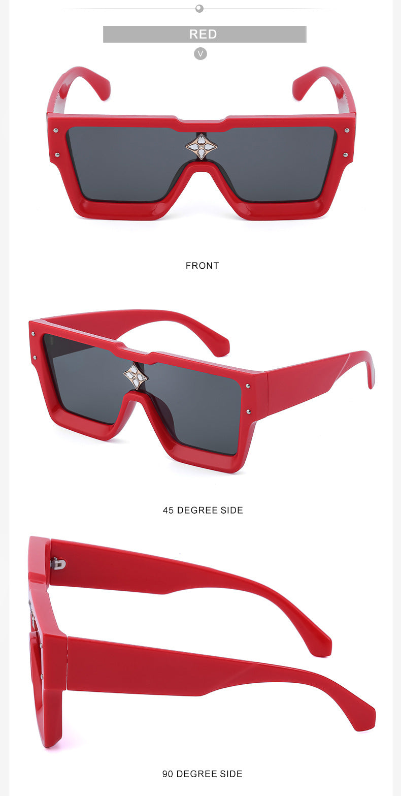 2025European and American 0k Rich Women Large Frame Sunglasses New One-piece Internet Celebrity Sunglasses for Women Trendy sunglasses