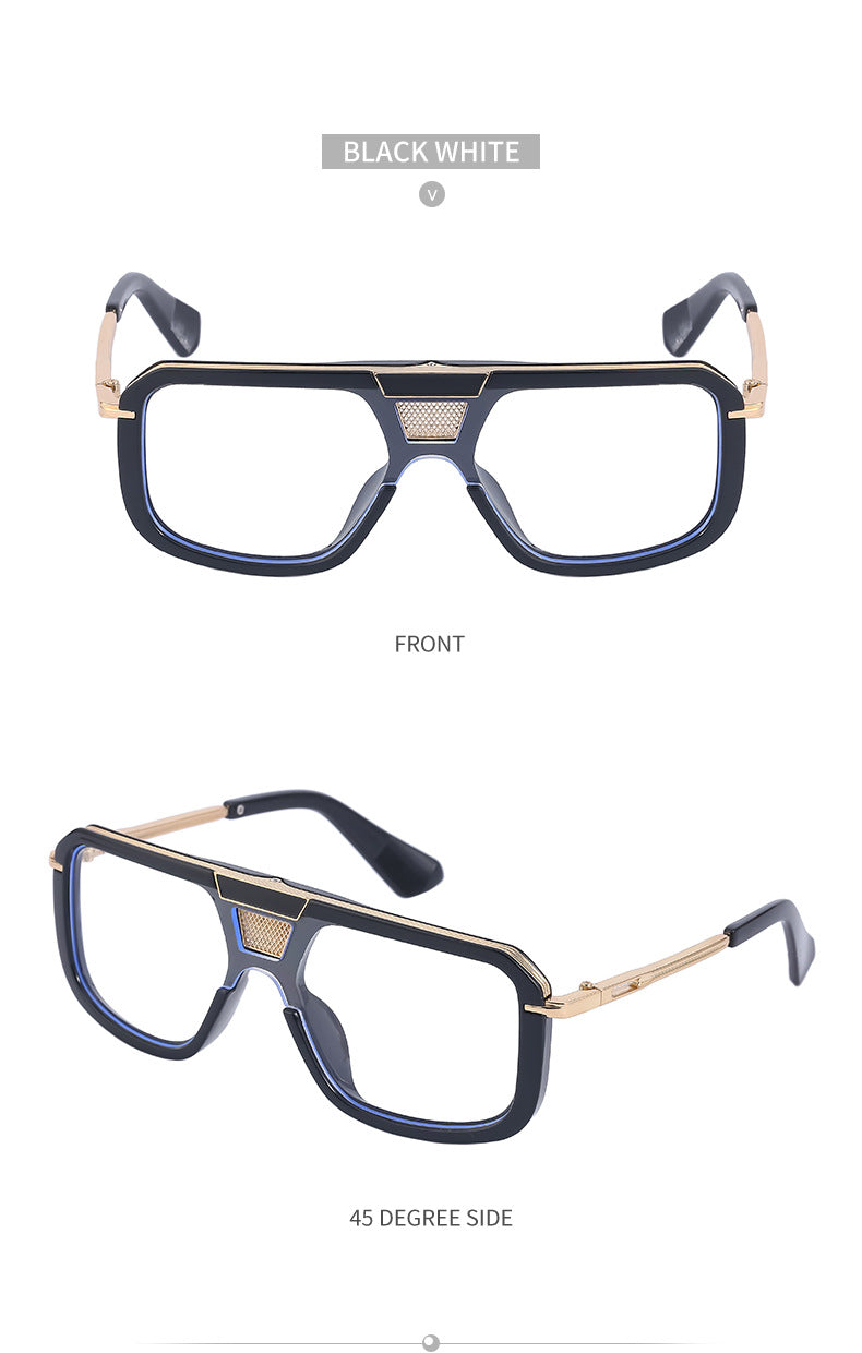 New Retro Square Frame Sunglasses for Men, European and American Style Large Frame Sunglasses for Women, Trendy Wholesale Sun Protection Sunglasses