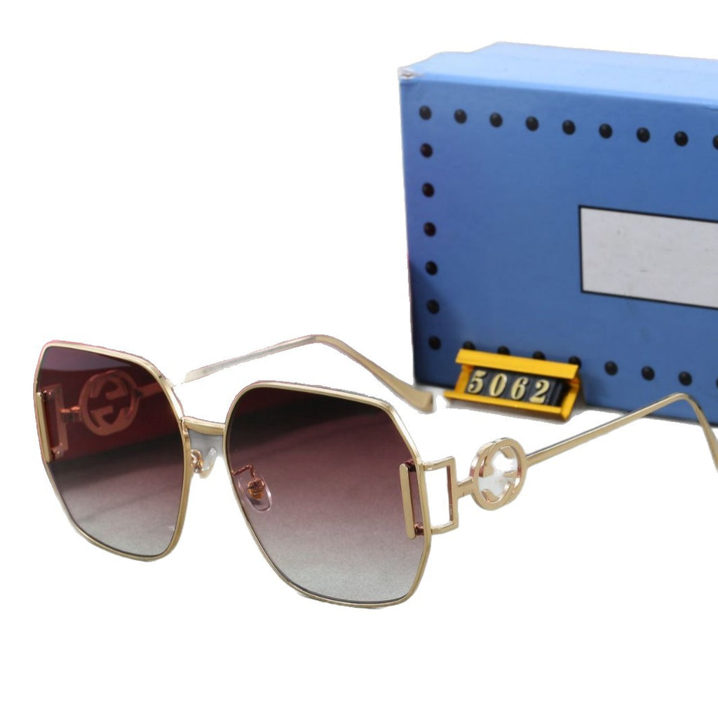 Europe and America2025New Fashion Square Polarized Sunglasses for Women, High-End Outdoor Street Style Metal Sunglasses for Women