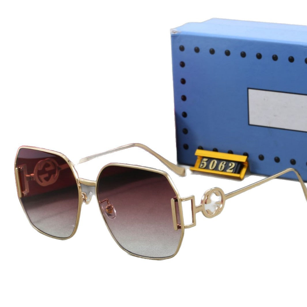 Europe and America2025New Fashion Square Polarized Sunglasses for Women, High-End Outdoor Street Style Metal Sunglasses for Women