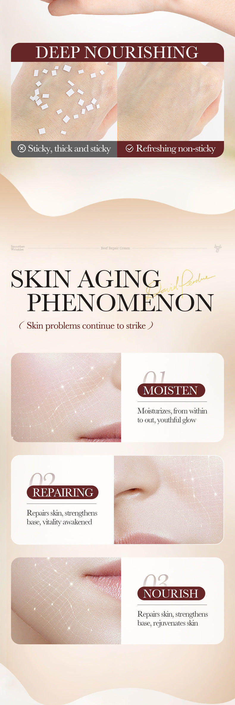 Beef Fat Moisturizing Repair Cream100g SADOER Moisturizing and hydrating skin cream cross-border foreign trade wholesale