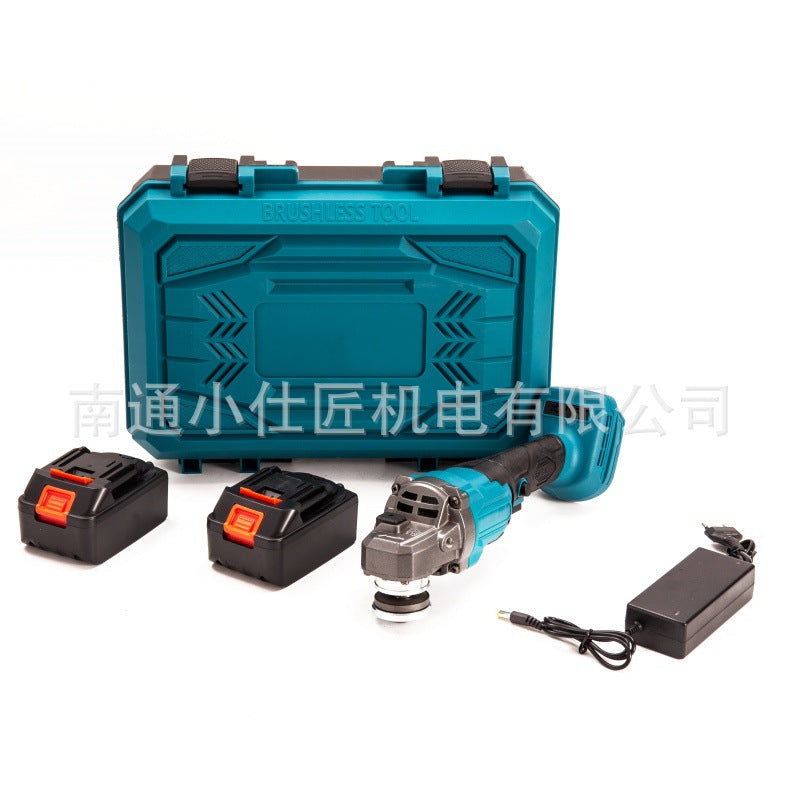 Lithium Battery Tool Brushless Angle Grinder Two Batteries One Charger High Power Cordless Angle Grinder Cross-Border Export Model