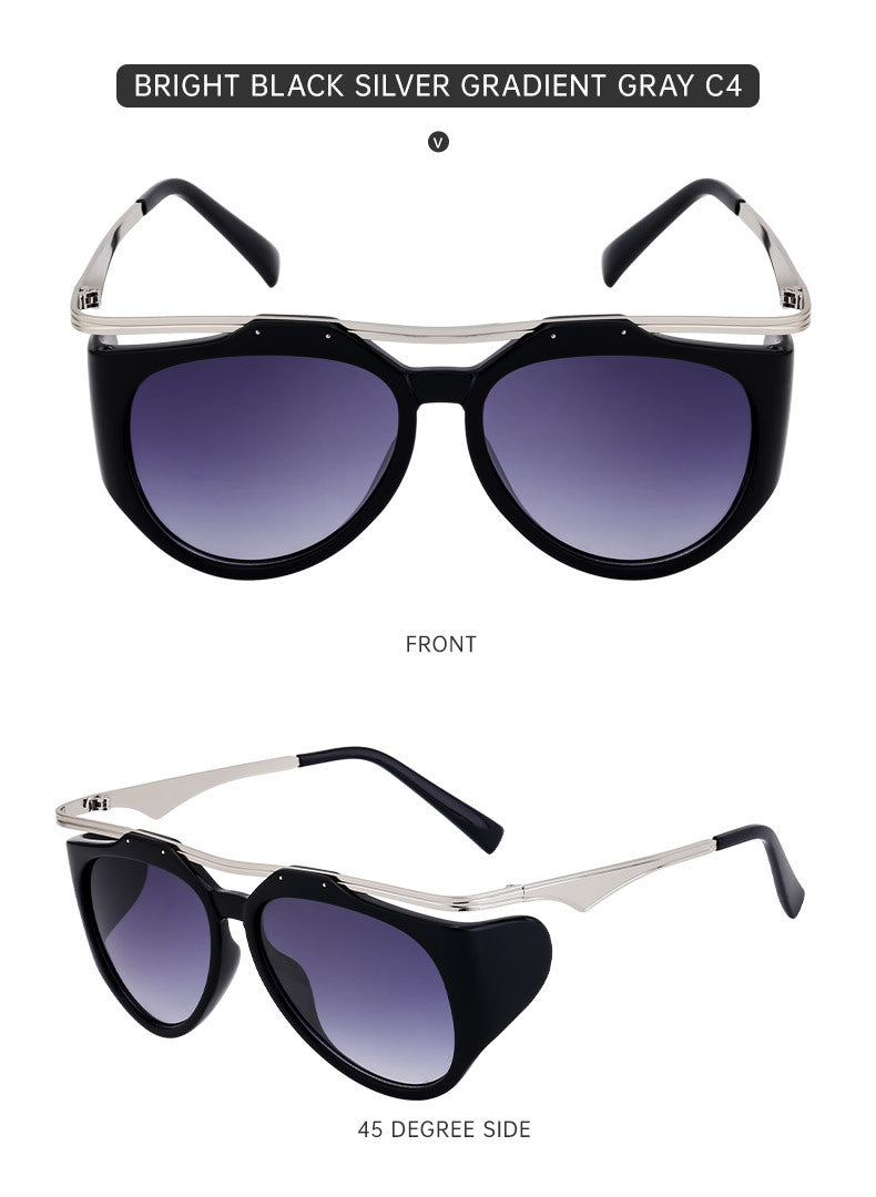 Europe and America INS Fashionable Sunglasses for Women, Irregular Cat Eye Sunglasses, Trendy Full Frame Sun Protection Glasses sunglasses