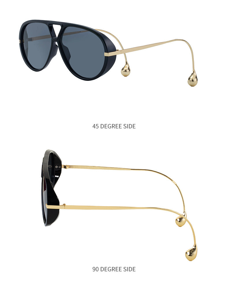 2025New Sunglasses for Women, European and American Fashion Glasses, Double Bridge Personality Aviator Sunglasses, Sun Protection Pilot Sunglasses for Men