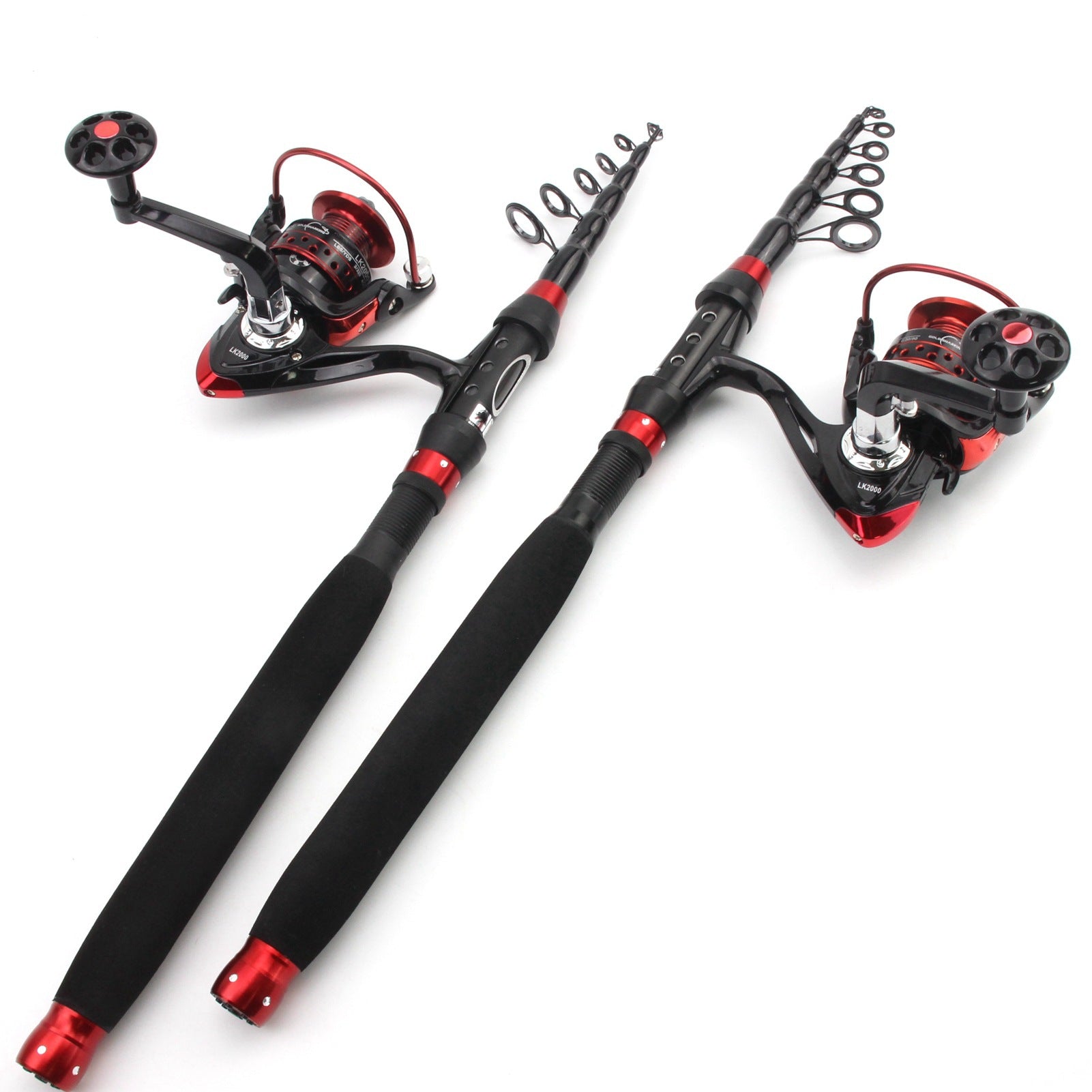 A Fishing Rod Ultra Short Retractable Portable Lure Rod Straight Handle Fishing Rod Spinning Wheel Fishing Gear Set