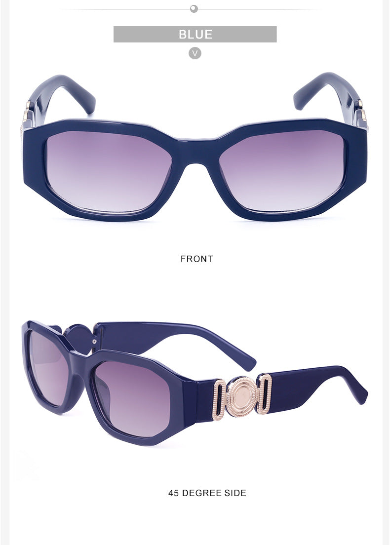 2025New Small Square Frame Sunglasses European and American Trendy Head-Shaped Polygonal Glasses Small Frame Sunglasses for Men