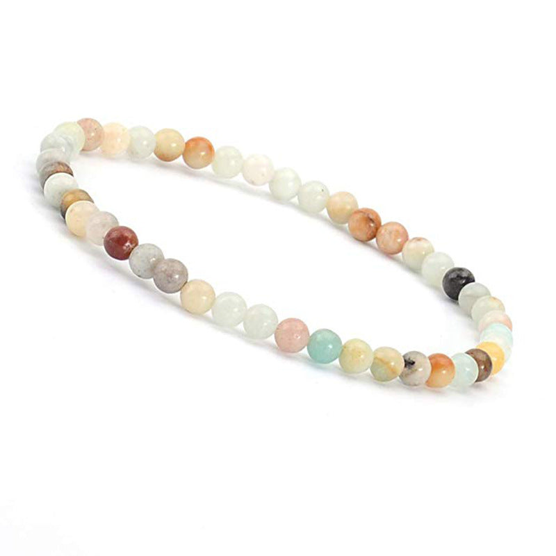 4mm Tiger Eye Stone Bracelet Small Natural Stone Striped Agate White Pine Beaded Moonstone Women's Bracelet