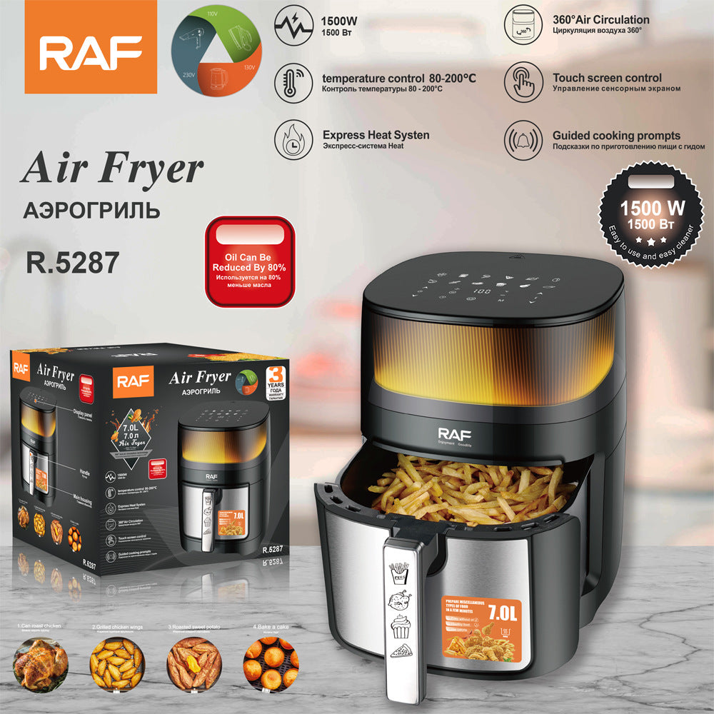 RAF European Standard Household Oil-Free Air Fryer Multifunctional Smart Oven French Fries Electric Fryer Touch Screen R.5287