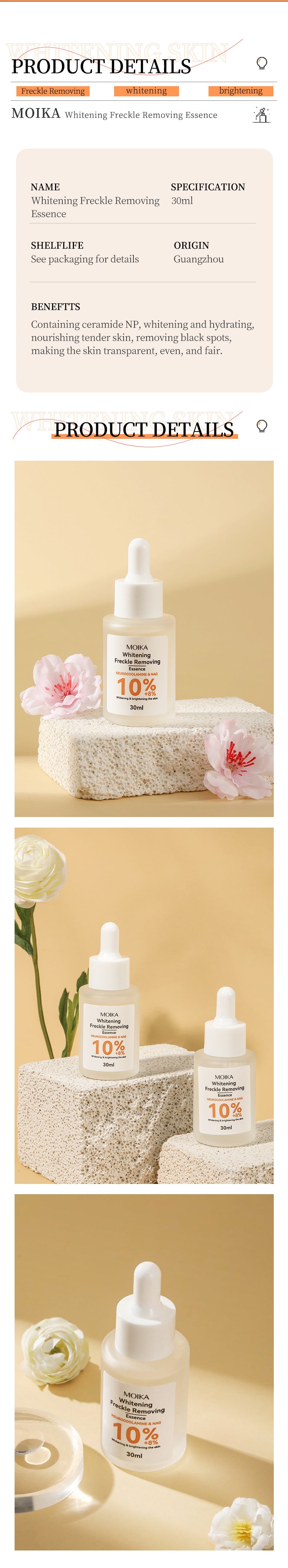 Whitening Spot Lightening Serum Niacinamide Hydrating Moisturizing Brightening Skin Tone Spot Dissolving Serum Wholesale