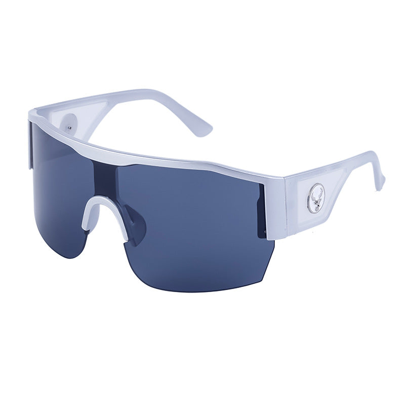 Y2K Millennium Integrated Cycling Sports Sunglasses for Women, European and American Style, Large Frame, Windproof, Half Frame Sunglasses