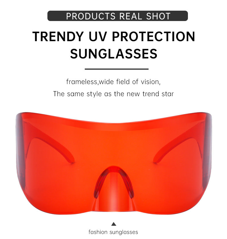 Outdoor Cycling Mercury Sunglasses for Women, European and American Style, Large Frame, Sun Protection Sunglasses for Men, Sports Windproof Glasses shades