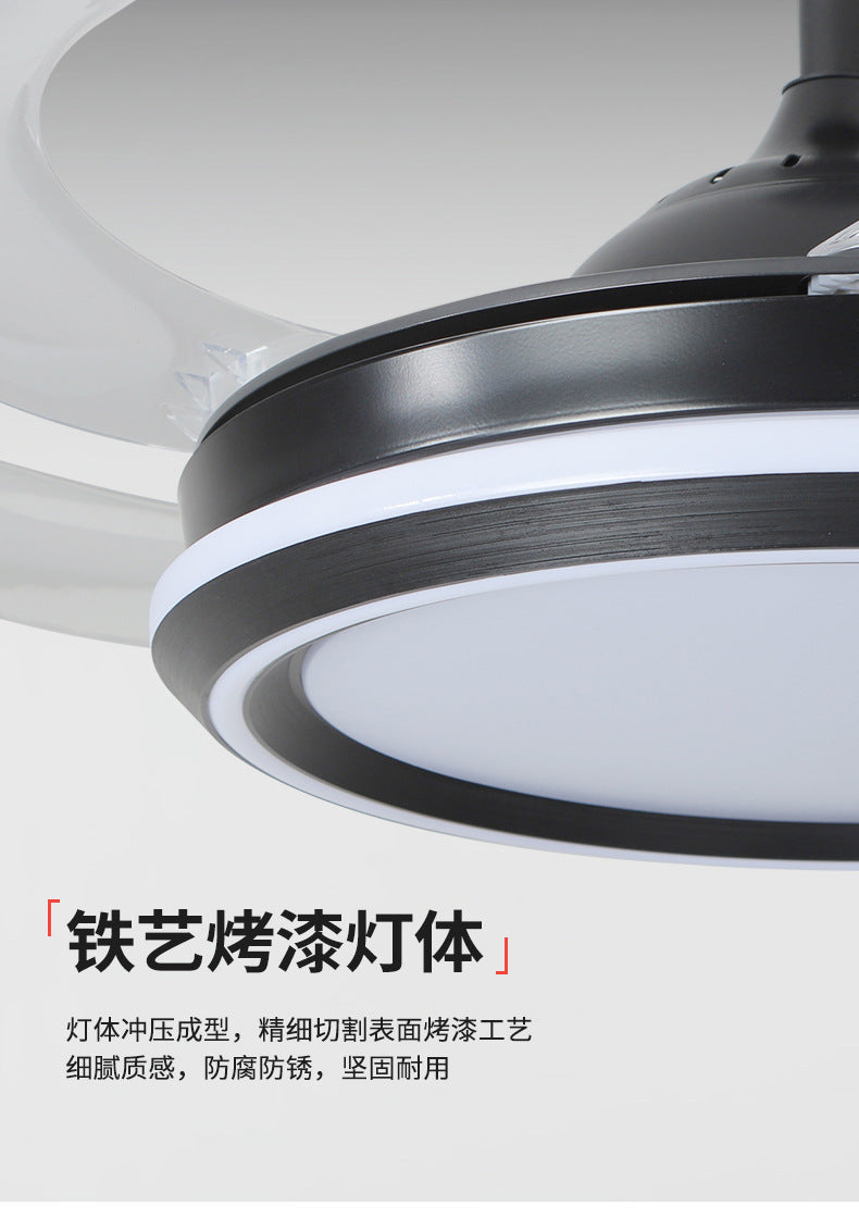 2025New Modern Minimalist Ceiling Fan Light Living Room With Electric Fan Chandelier Dining Room Bedroom421-inch Invisible Fan Light