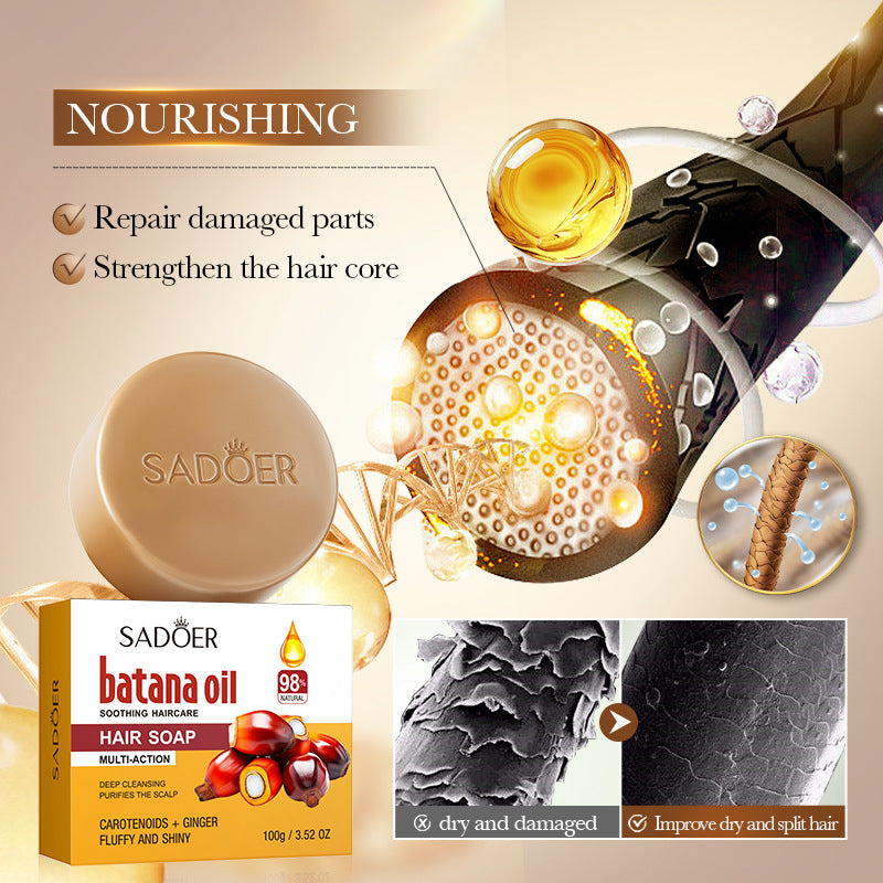 Batahana Hair Soap100g SADOER Deep Cleansing Hair Shampoo Cross-Border Foreign Trade Wholesale