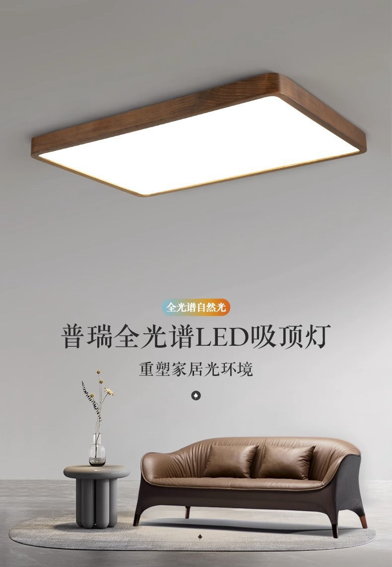 Ceiling Light Black Walnut Elegant Solid Wood Master Bedroom Light Chinese Style Ultra-thin Living Room Light Whole House New Chinese Style Package