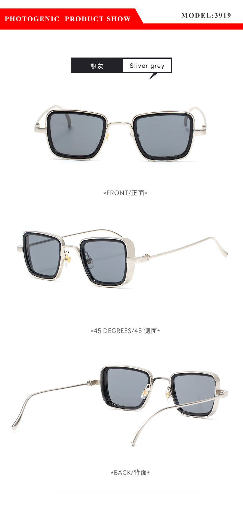 KABIR SINGH Steampunk Small Square Frame Sunglasses for Men High-end Indian Sunglasses Men's Glasses