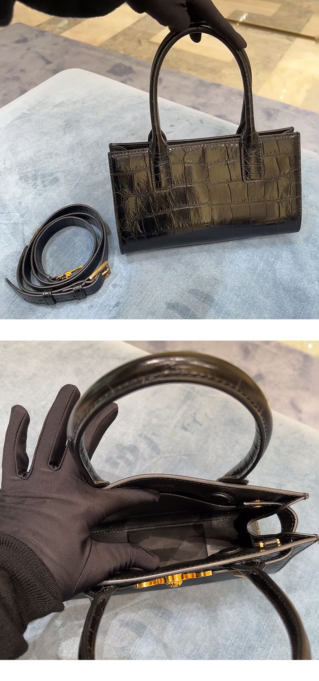 Let Me Shine Zhao Lusi Xu Yan Same Style Punch Bag2025New crocodile leather pattern handbag single shoulder crossbody bag