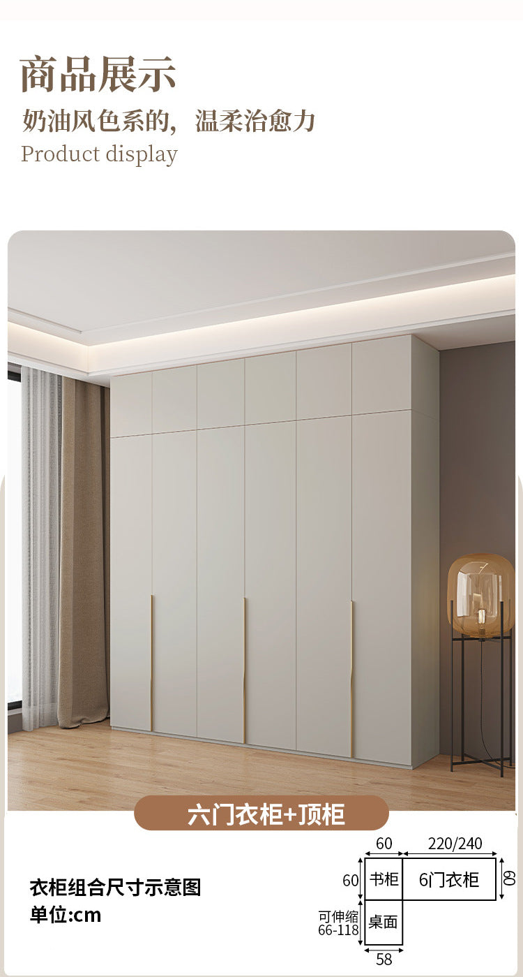 One-Door to Ceiling Heightened Solid Wood Wardrobe for Home Bedroom, Double Door Simple Assembly Cabinet, European Pine Board Storage Cabinet, Wardrobe