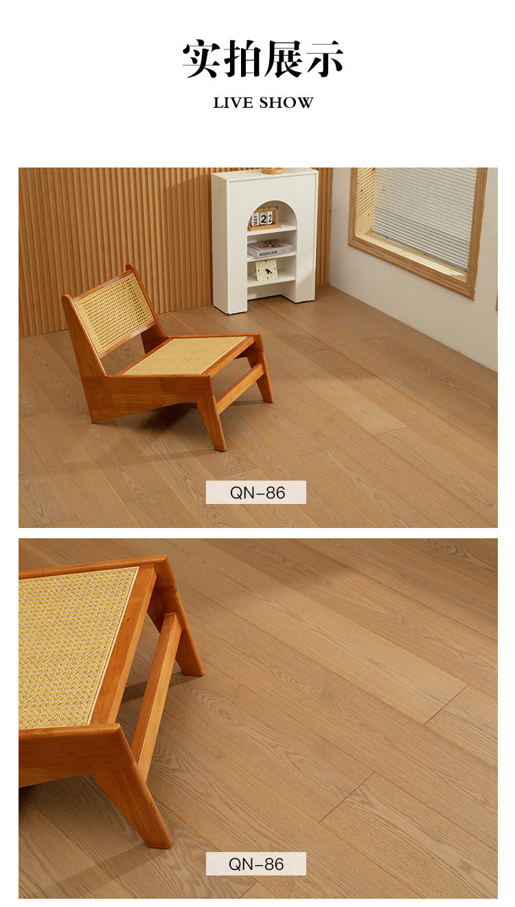 Source Factory European White Oak Pure Three-Layer Solid Wood Flooring for Underfloor Heating Modern Style Villa Home Use ENF Environmental Protection