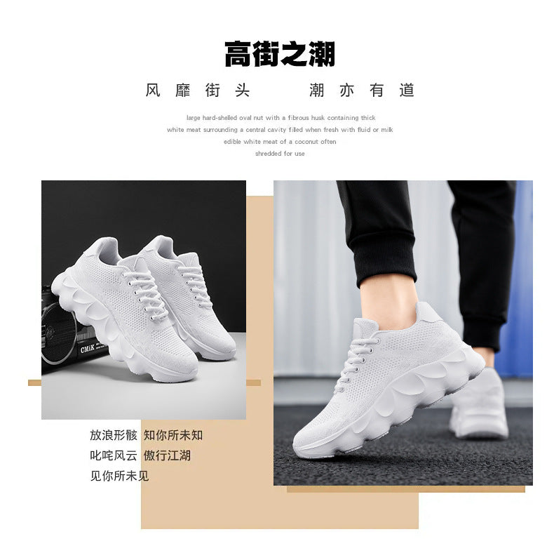 2025Autumn Large Size Men's Mesh Breathable Lightweight Height-Increasing Running Shoes Outdoor Hiking Casual Sports Shoes