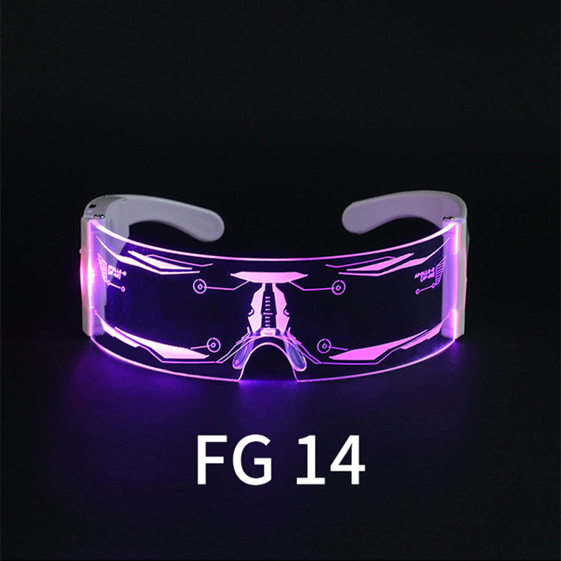 LED Light-emitting Glasses Trendy Future Technology Style Same Style Bar Disco Flashing Rechargeable Glasses