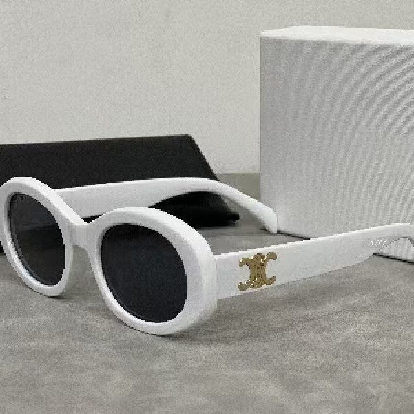 Vintage European and American Style Cat Eye Sunglasses for Women Trendy New Sunglasses with Celine Letters High-end UV Protection Glasses