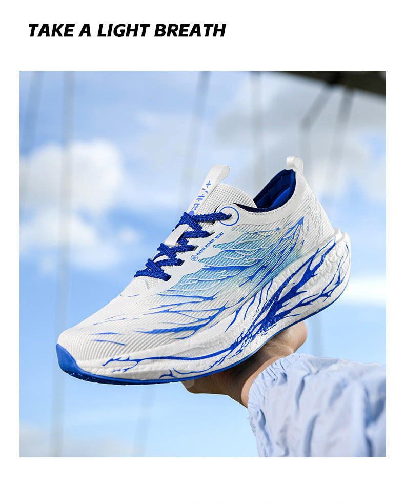 Autumn New Fluorescent Parent-Child Fashion Casual Sports Shoes with Real Carbon Plate High Elasticity Cushioning Outdoor Running Shoes