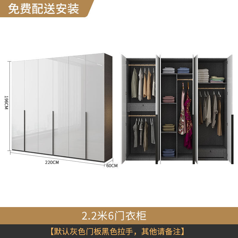 Wardrobe Light Luxury High-End Feel Home Bedroom Simple Rental Room Storage Cabinet Economical Overall Combination Wardrobe Customization