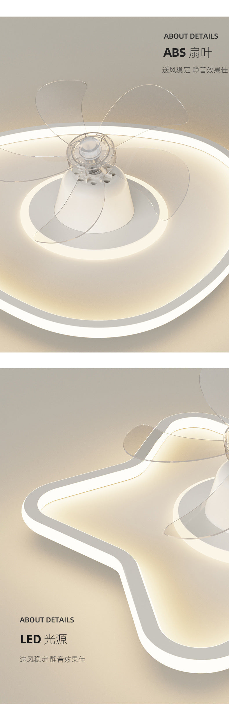 Full Spectrum Bedroom Light360Adjustable Head Shaking Silent Simple Modern Fan Light Cozy Study Master Bedroom Ceiling Light