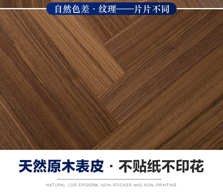 In-stock wholesale with on-site installation Herringbone Locking Floor Heating New Three-Layer Solid Wood Flooring Oak Black Walnut Flooring